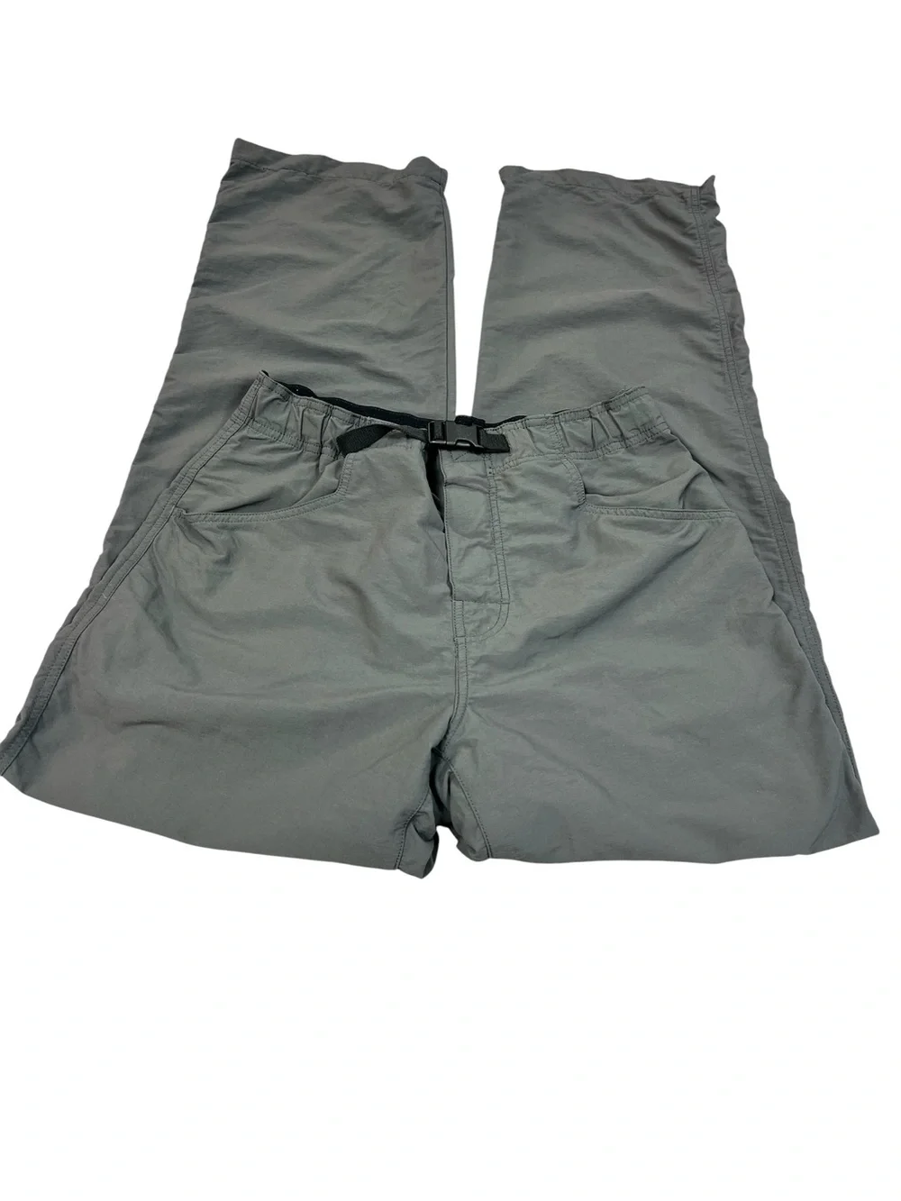 Prana Mens Gray Belted Pants Vintage Y2K Cargo Gorpcore Hiking Size L